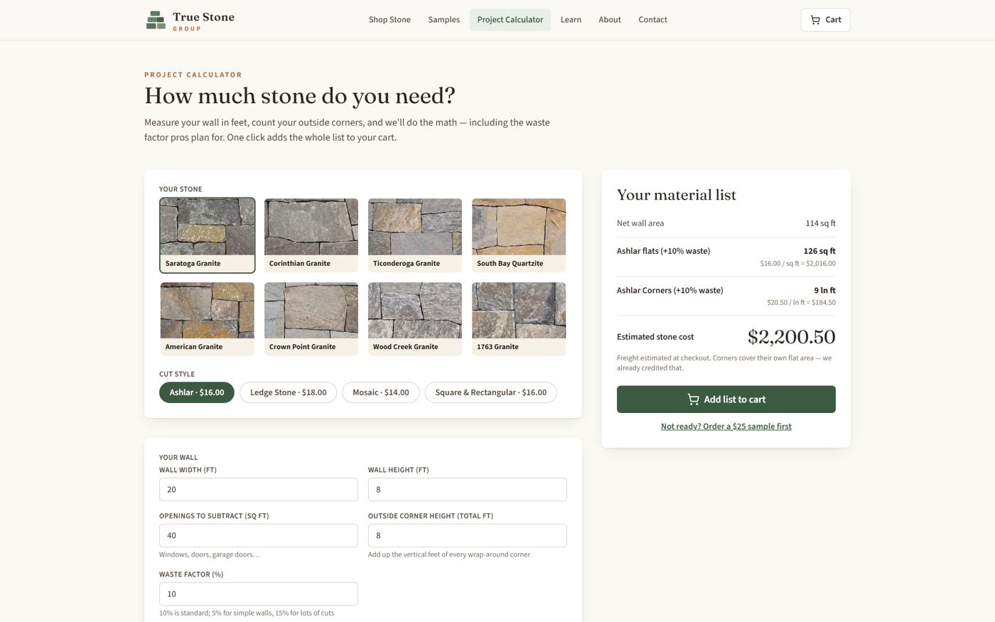 Project calculator